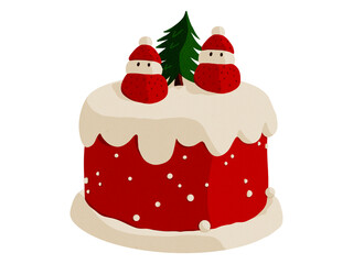 christmas cake isolated on white