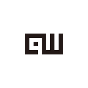 Letter qw square, dot geometric simple symbol logo vector
