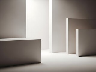 Fototapeta premium Minimalist geometric forms bathed in soft diffused light