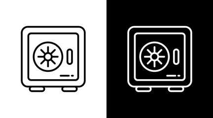 Safe Vault With Icon Set Design