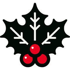 Holly Leaves Icon Vector