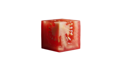 Red Tomato Vegetable Cube Texture Isolated