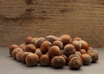 Beautiful uncracked hazelnuts for the background