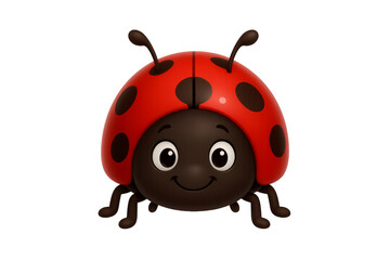 Fototapeta premium Cheerful 3d ladybug mascot feeling happy and friendly, isolated