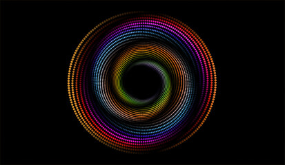 rounded colorful dots black background