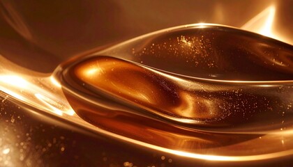 Obraz premium 深いエスプレッソブラウンの表面に、控えめで柔らかなメタリックグローがにじむミニマルで奥行きある背景です。 落ち着いた照明が濃厚なブラウンの深みと、金属光特有のなめらかなニュアンスを引き立てます。