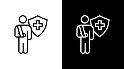 Accident Shield With Icon Set Design