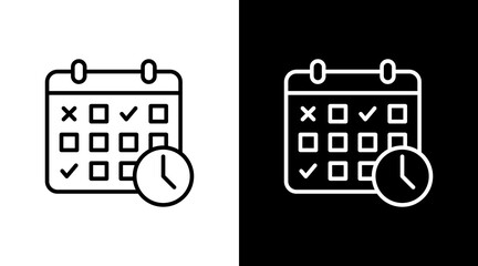 Calendar With Icon Set Design