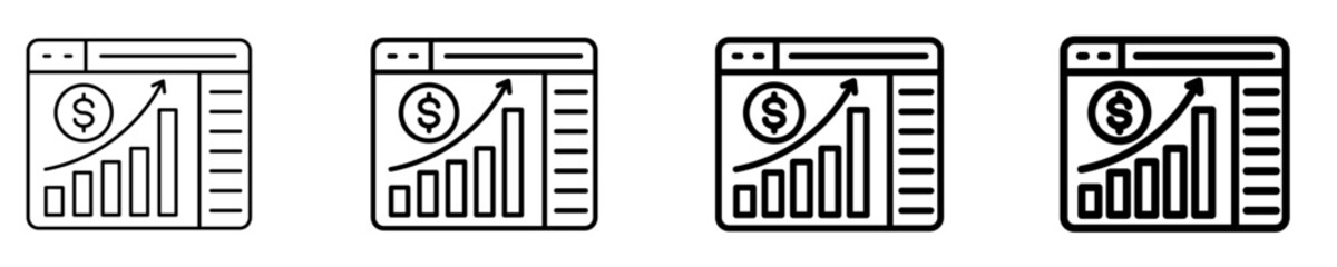 Performance Chart Icon Set Different Style Collection