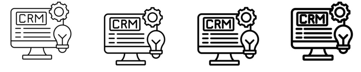 Crm System Icon Set Different Style Collection