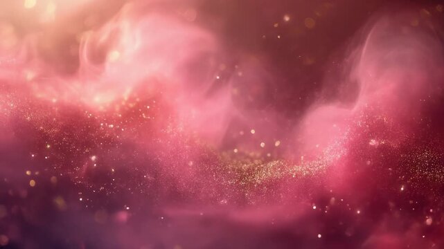 柔らかなローズ色のミストがゆっくりと渦を描き、金色の粒子がふわりと輝きながら漂う夢幻的な抽象映像です。
ロマンティックでラグジュアリーな雰囲気が溢れ、バレンタインやブライダル、ビューティーブランドの演出に最適。