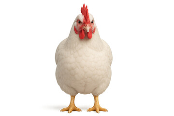 Fototapeta premium White broiler chicken standing on transparent background