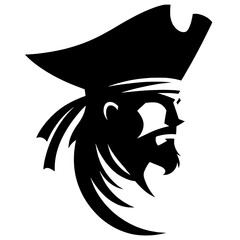 Pirate portrait silhouette vector design