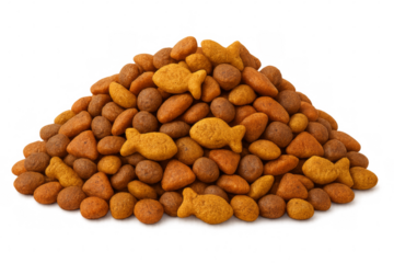 Cat food kibble fish shapes dry pet nutrition