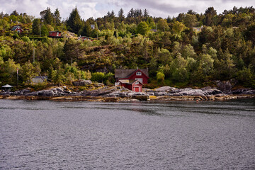 Small Lighthouse on Rocky Norwegian Coast