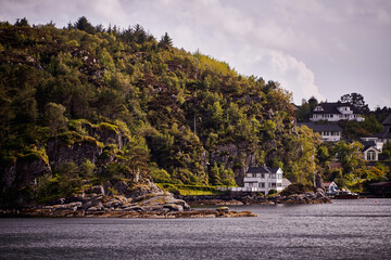 Small Lighthouse on Rocky Norwegian Coast