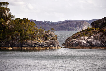 Small Lighthouse on Rocky Norwegian Coast