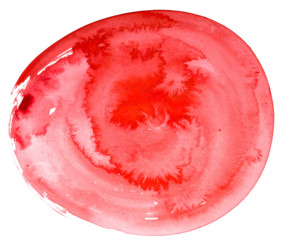Watercolor blob Bright red hues blending in a circle