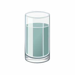 Elegant illustration of a glass of water showcasing simplicity and hydration concept