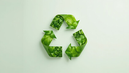 Eco friendly recycle symbol green leaves concept environmental sustainability