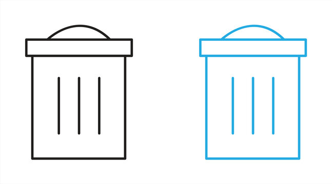 trash can line icon, vector illustration