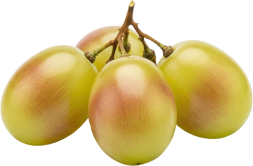 A Cluster Of Ripe Oval Shaped Green Grapes With Blush Red Streaks And Stems Isolated On A Transparent Background Ready To Isolate Fruit Vine Fresh Healthy Transparent Background Transparent Background