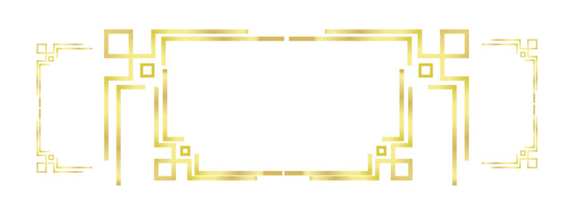Obraz premium Luxury golden corner border frame isolated on transparent background. Elegant gold lines ornament for wedding invitations, greeting cards, certificates, decorative design