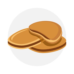 Dorayaki logo vector illustration template. Simple design