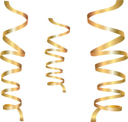 3D Gold Ribbons &ndash; Realistic Shiny Decorative Vector Set