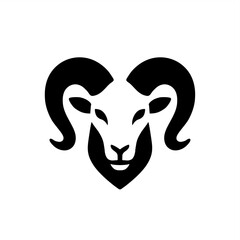 simple silhouette vector illustration of a black and white goat sheep	