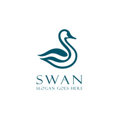 Swan logo design, illuatration vector of swan minimalist logo 