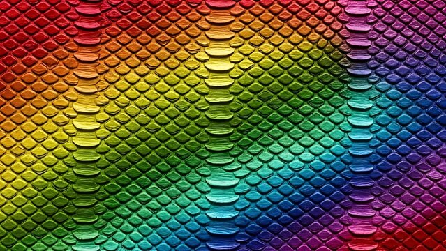 rainbow colored snake skin pattern