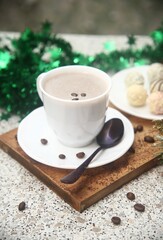 cup of coffee and cookies