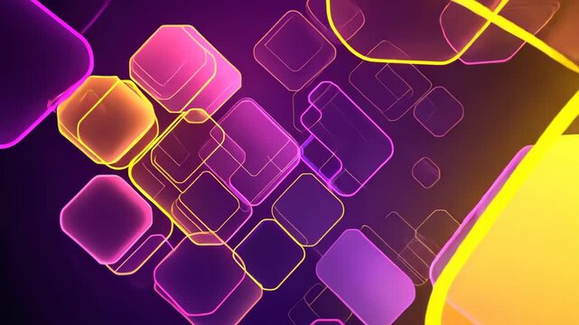 Abstract Geometric Symphony: Dynamic geometric shapes, bathed in vibrant colors, create a captivating dance of light and form. It's a visual treat.