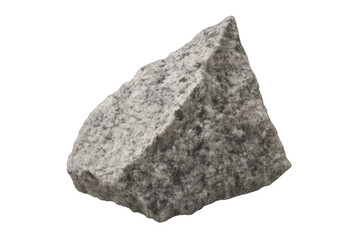 Obraz premium Granite rock fragment featuring a coarse, irregular texture, casting a subtle shadow. Hard and solid stone material for geology and construction use