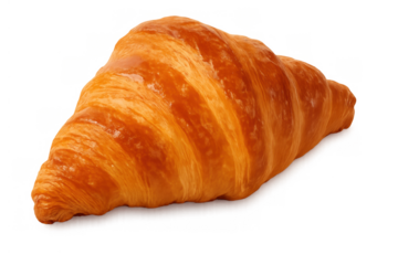 Fluffy and delicious croissant on a transparent background, perfect for breakfast, pastry shops, or culinary themes