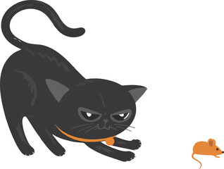 cat and mouse vector illustration