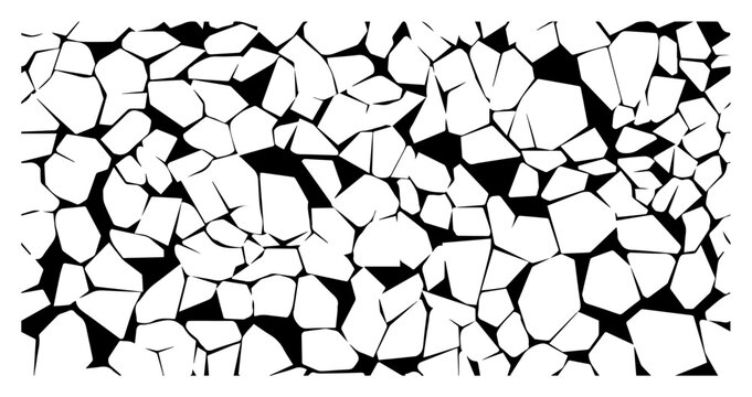 Abstract cracked earth texture or stone wall pattern vector background