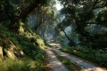 road in forest