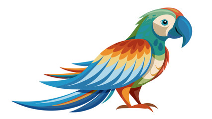 Colorful Parrot Standing on a Branch in a Tropical Setting