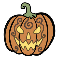 Jack O'lantern With a Scary Face for Halloween Decoration