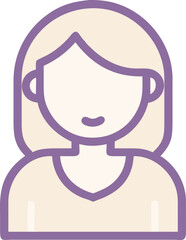 Simple Illustration of a Woman With Long Hair in a Casual Style