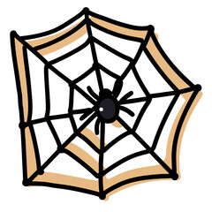 Spider Sits in the Center of a Web in a Simple Design