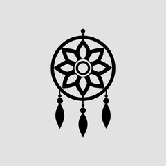 Dream Catcher Design With Flower Shape and Hanging Feathers