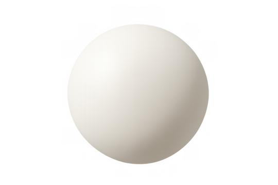 White 3d sphere shape with smooth surface texture and realistic shading on a transparent background - Powered by Adobe