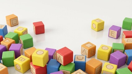 Obraz premium Alphabet building blocks on white background. Perfect for education, childhood development and learning concepts in design projects.
