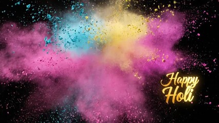 Vibrant explosion of colorful powders during the Hindu Spring Festival of Holi, celebratory event, festive and joyous occasion