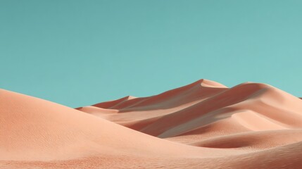 Smooth Rolling Desert Dunes Under a Clear Sky, Ideal for Advertising Space and Promotional Banners