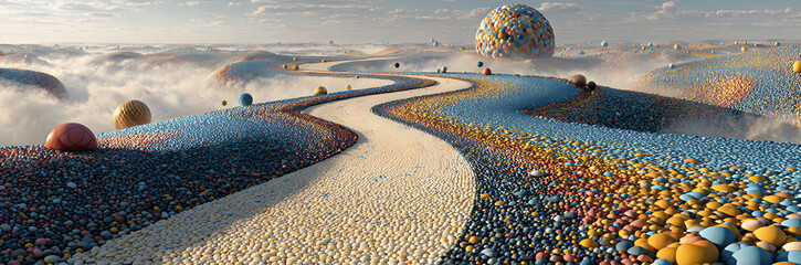 Dotted path with points