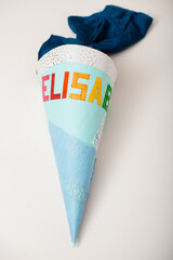 Handmade school cone with the name Elisabeth